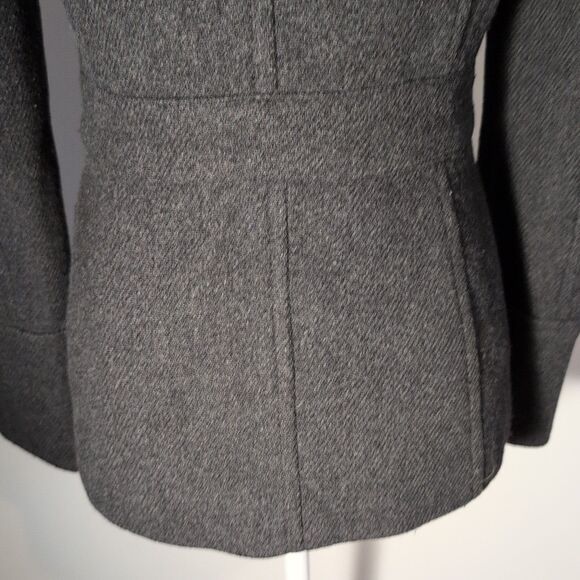 J. CREW Stadium Cloth by Nello Gori Pea Coat Size 2 Gray Woolblend Preppy - Picture 4 of 10